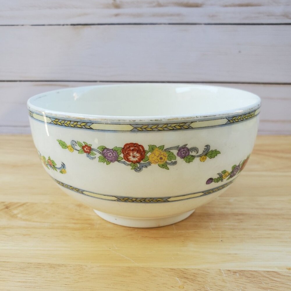 Antique J&G Meakin England Sol Floral Pattern Bowl Early 20th Century Reg 391413